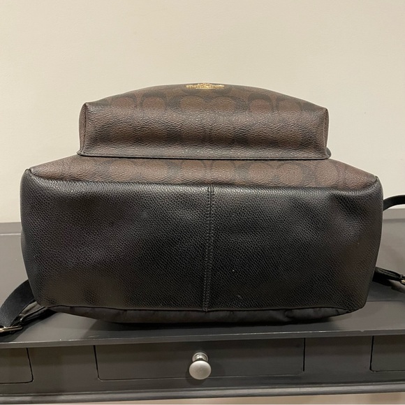 COACH Medium Charlie Backpack - Signature Black and Brown - Picture 6 of 14